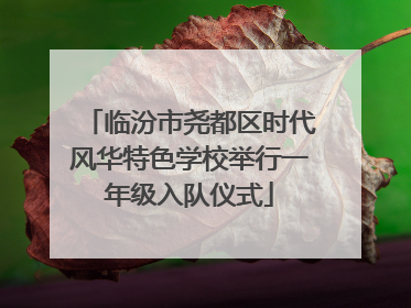 临汾市尧都区时代风华特色学校举行一年级入队仪式